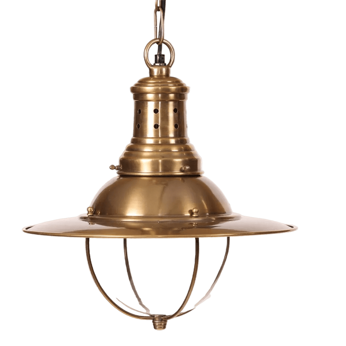 Wellington Hanging Lamp Antique Brass on transparent background, 1254 x 1254