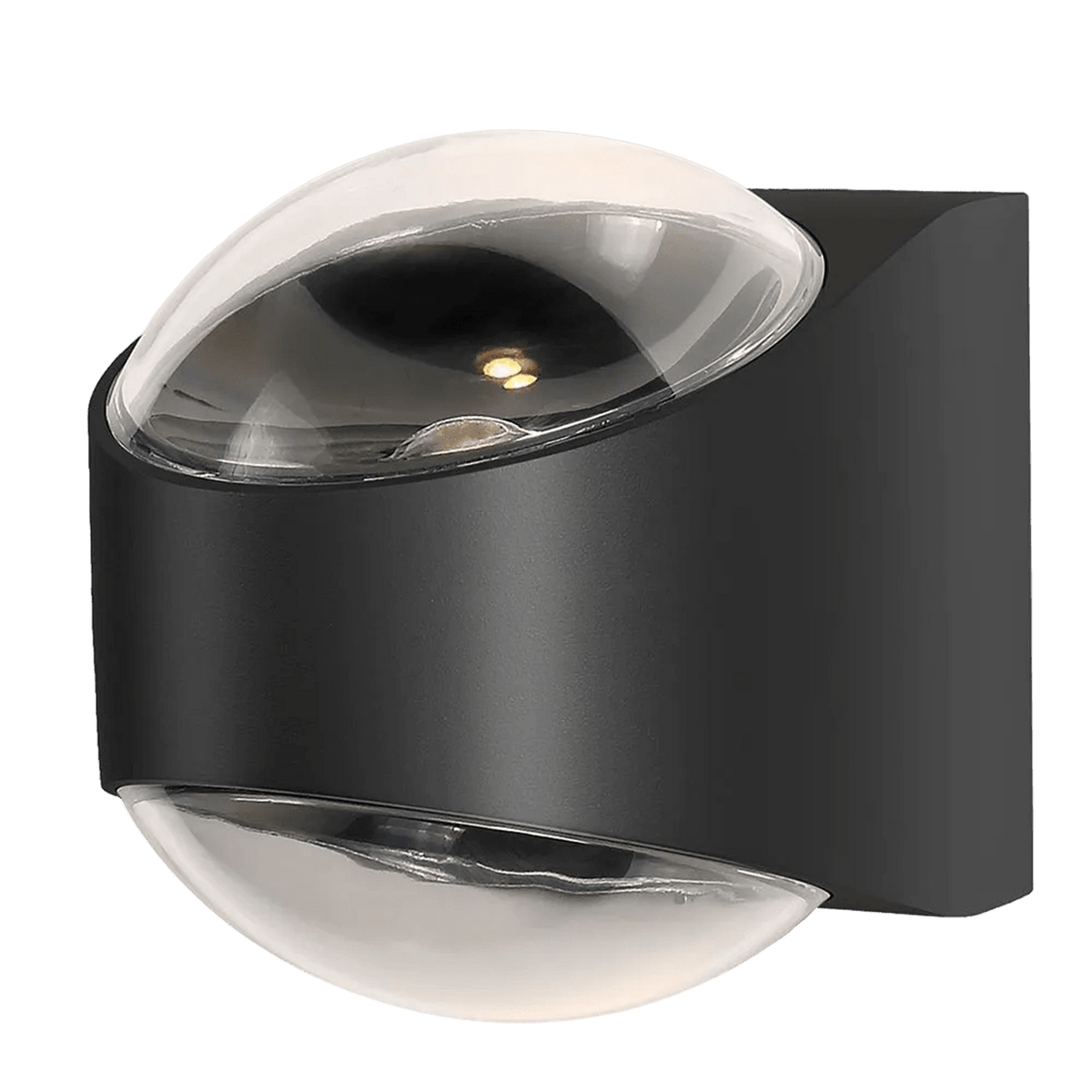 Glow Outdoor Wall Light Black 12W on transparent background, 1254 x 1254