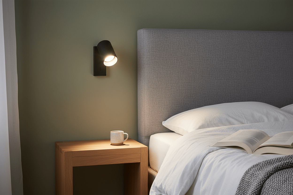 Lone Black Indoor LED Wall Light