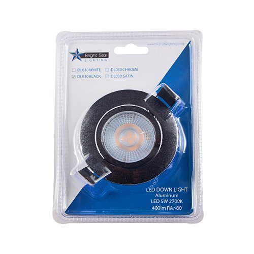 Black LED Downlighter Aluminium Tilt