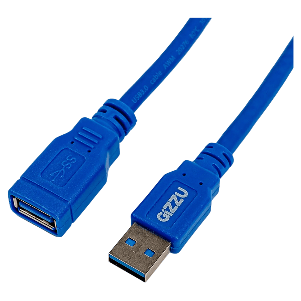 Gizzu USB 3.0 extension cable, 2m, blue - transparent background, 1254 x 1254