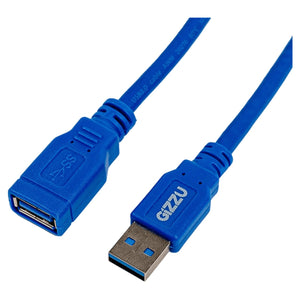 Gizzu USB 3.0 extension cable, 2m, blue - white background, 1254 x 1254