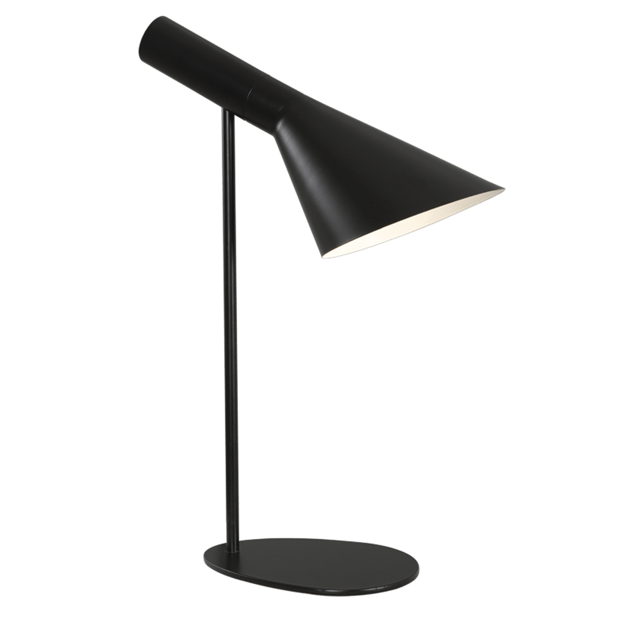 Black metal table lamp with adjustable head - transparent background, 1254 x 1254