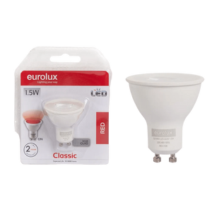 1.5W GU10 LED lamp red - transparent background, 1254 x 1254