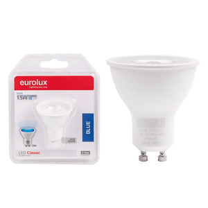 1.5W GU10 LED lamp blue - transparent background, 1254 x 1254