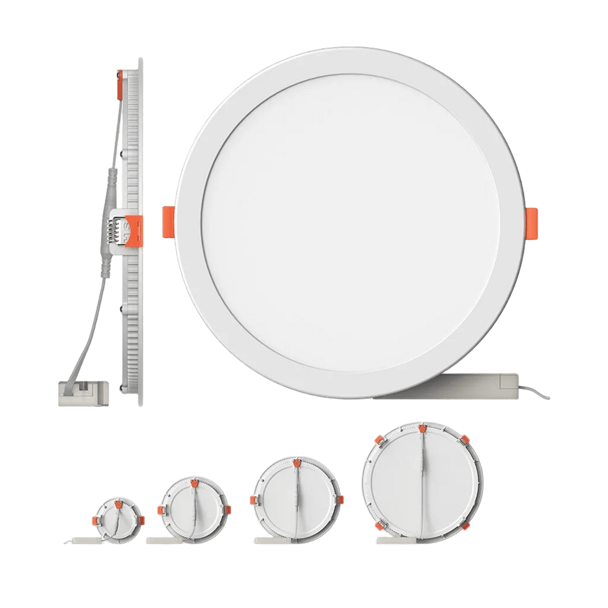 18W PMMA recessed round panel - transparent background, 1254 x 1254