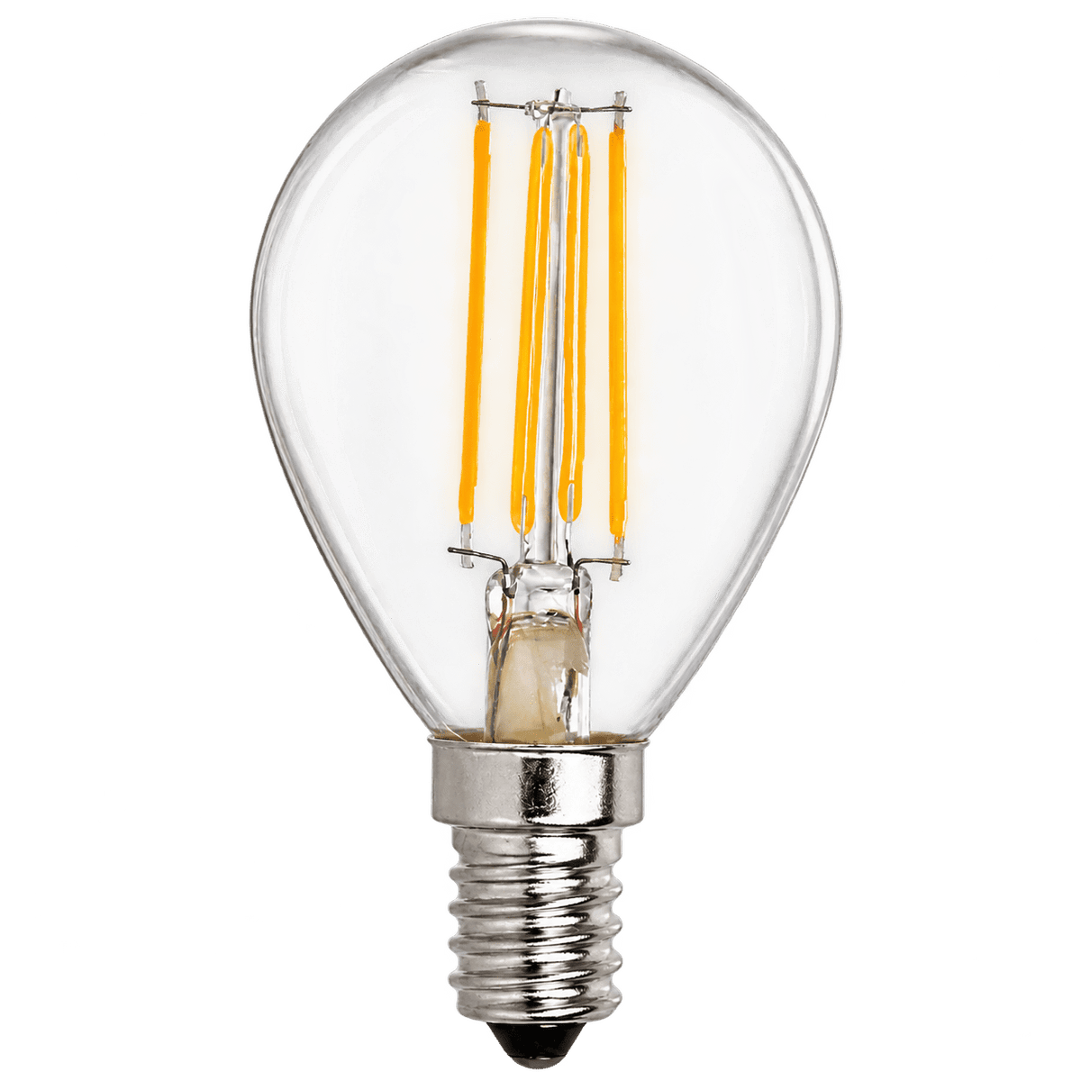 4W clear golf-ball LED bulb E14 - transparent background, 1254 x 1254