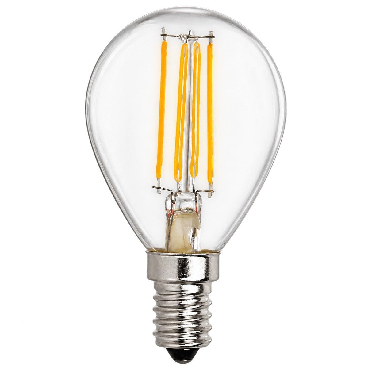4W clear golf-ball LED bulb E14 - white background, 1254 x 1254