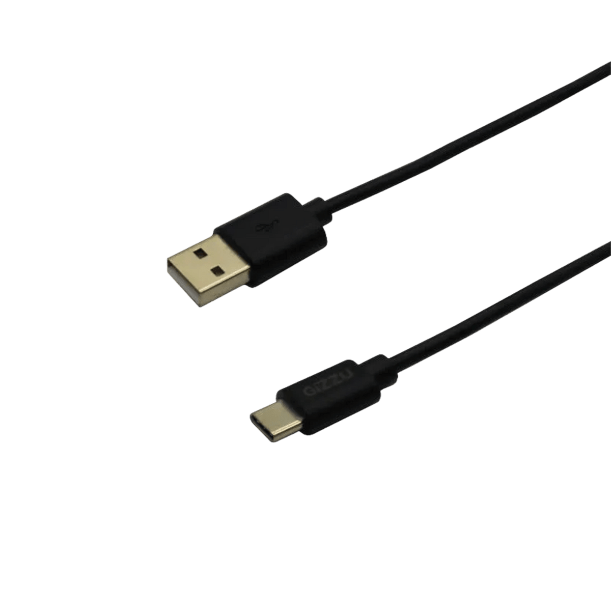 USB to Type-C cable 2m black - transparent background, 1254 x 1254