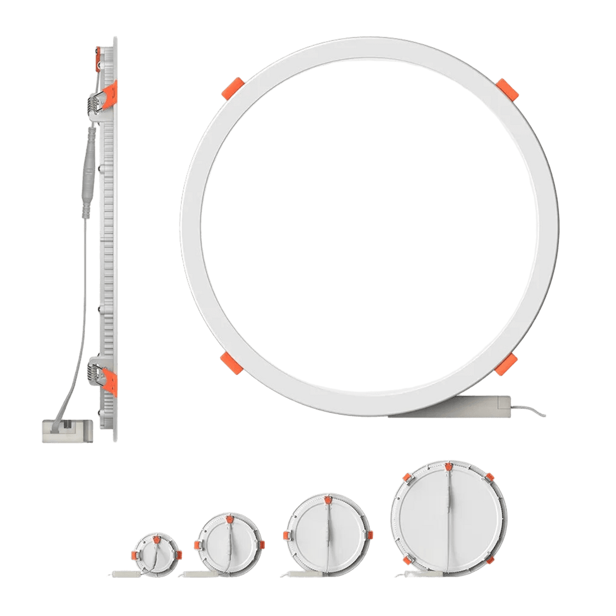 24W CCT recessed round panel with transparent background, 1254 x 1254