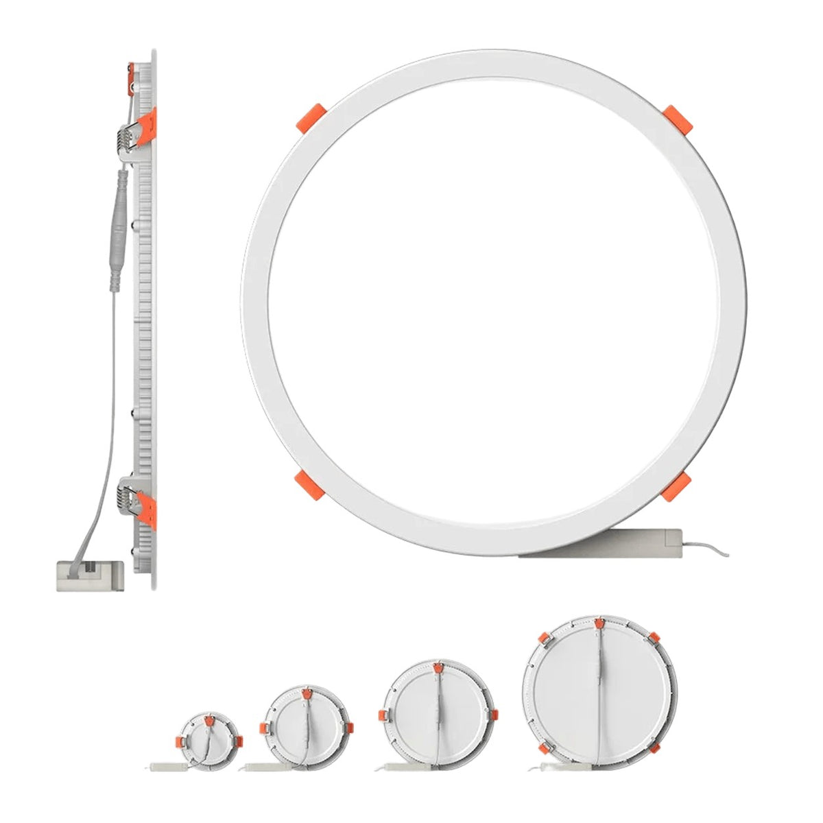 24W CCT recessed round panel on white background, 1254 x 1254