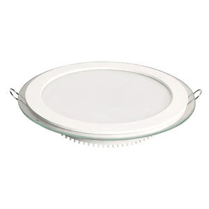 6W round LED downlight with glass trim - white background, 1254 x 1254