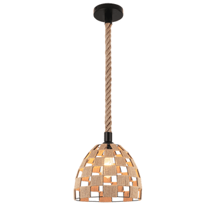 Black and natural hemp rope pendant light - transparent background, 1254 x 1254