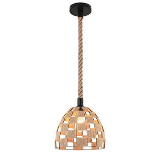 Black and natural hemp rope pendant light - white background, 1254 x 1254