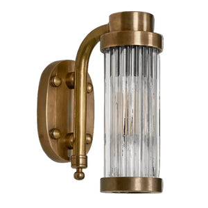 Antique brass acrylic tube wall light - white background, 1254 x 1254
