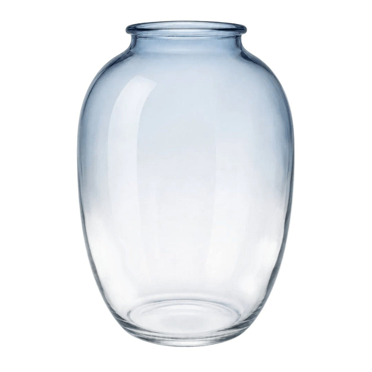 Glass vase - smoke blue oval - white background, 1254 x 1254