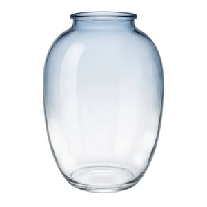 Glass vase - smoke blue oval - white background, 1254 x 1254