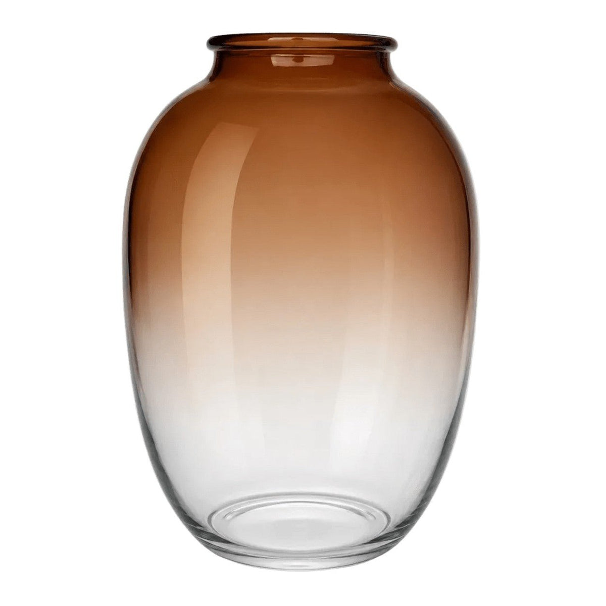 Glass vase - amber ombre oval - white background, 1254 x 1254