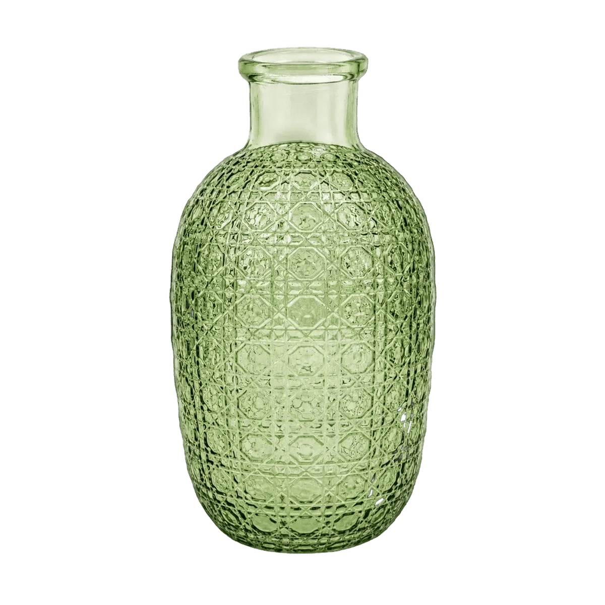 Green textured glass bottle vase - transparent background, 1254 x 1254