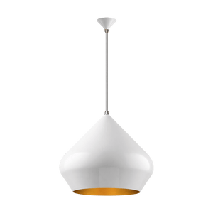 40W E27 Aladdin Metal Pendant, White & Gold on a transparent background