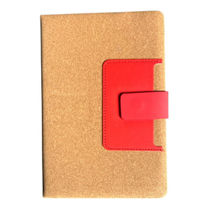 Red Faux Cork Notebook with Magnetic Closure