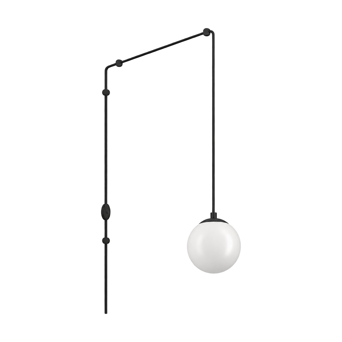 Black Rondo3 Pendant Light on a transparent background
