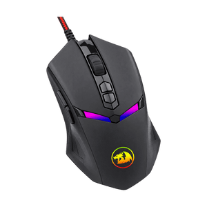 7200DPI RGB Wired Gaming Mouse, Black on a transparent background