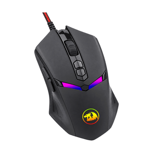 7200DPI RGB Wired Gaming Mouse, Black on a white background