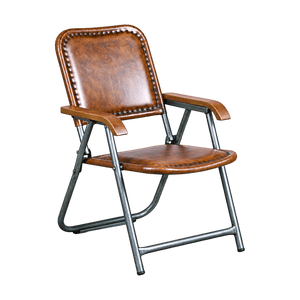 IronHide Origami Folding Leather Chair on a transparent background