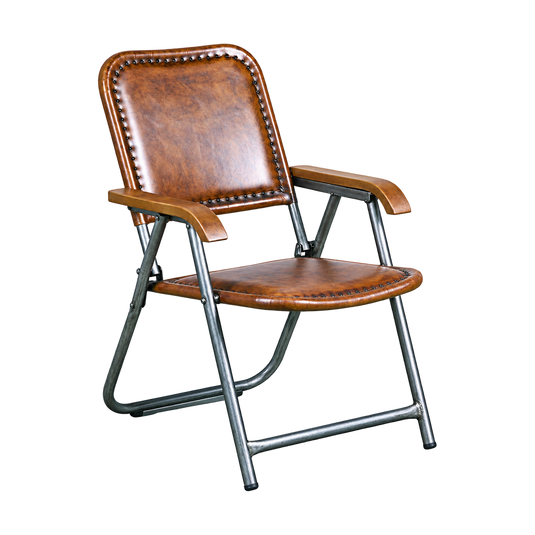 IronHide Origami Folding Leather Chair on a transparent background