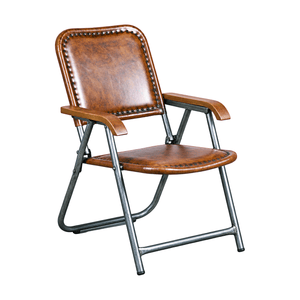 IronHide Origami Folding Leather Chair on a white background