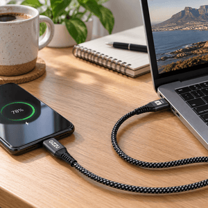 GIZZU 66W 480Mbps USB to Type-C 2m Cable — PROMPT 1 — Everyday desk charging
