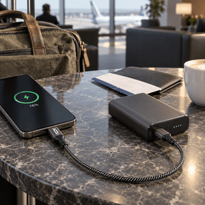 GIZZU 66W 480Mbps USB to Type-C 2m Cable — PROMPT 3 — Travel power bank use