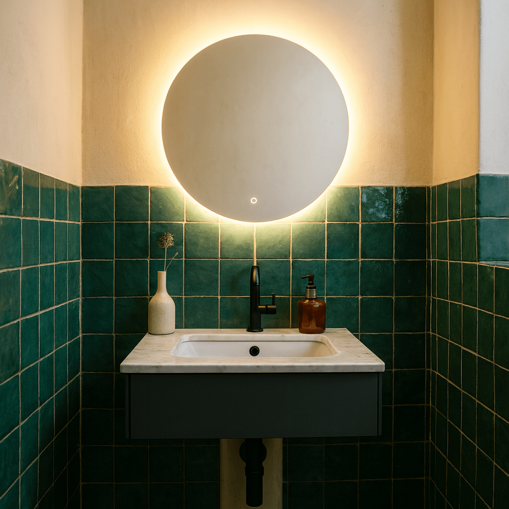 Como Medium Frameless LED Mirror - Backlit