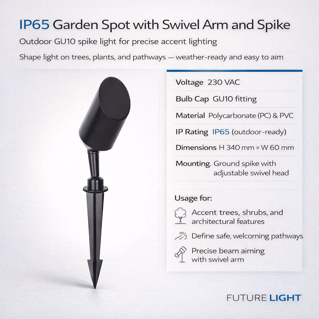 IP65 Garden Spot with Swivel Arm and Spike