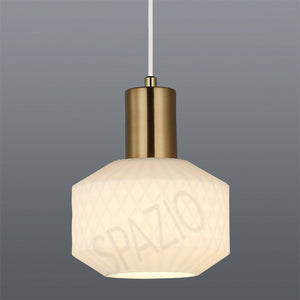 Gatsby Opal / Brass Pendant Light - E27, Max. 40W