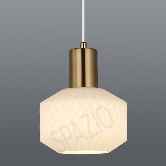Gatsby Opal / Brass Pendant Light - E27, Max. 40W