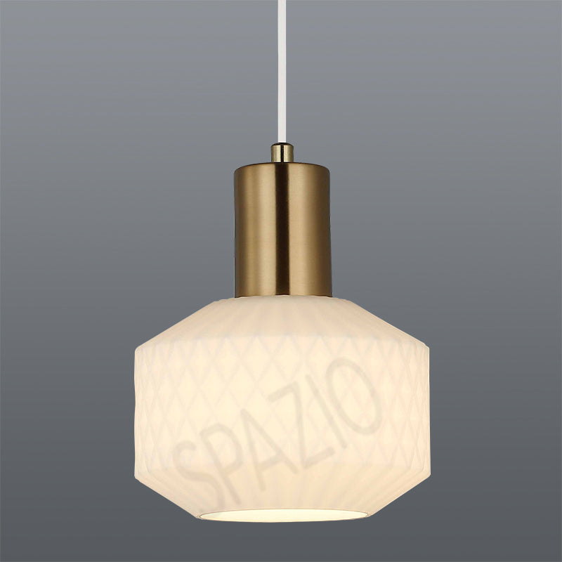 Gatsby Opal / Brass Pendant Light - E27, Max. 40W
