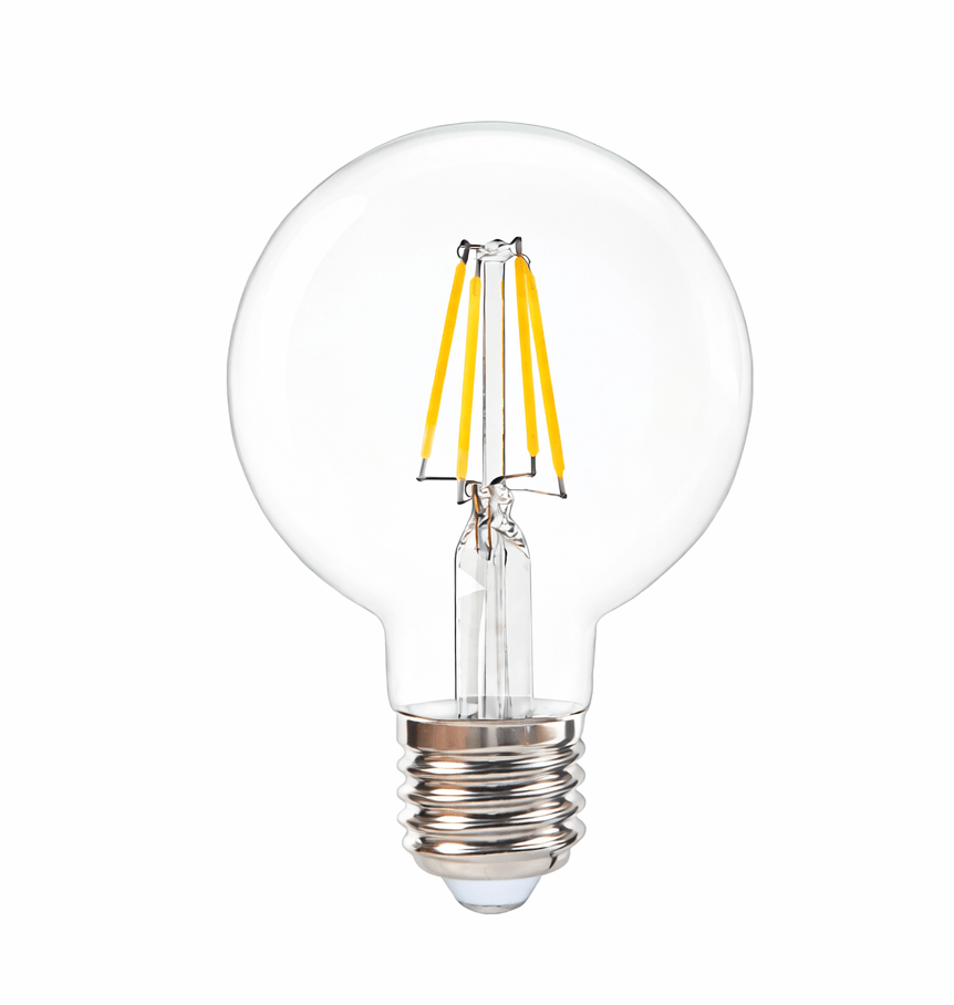 4W warm white LED E27 dimmable bulb with exposed filament design, ideal for indoor use.