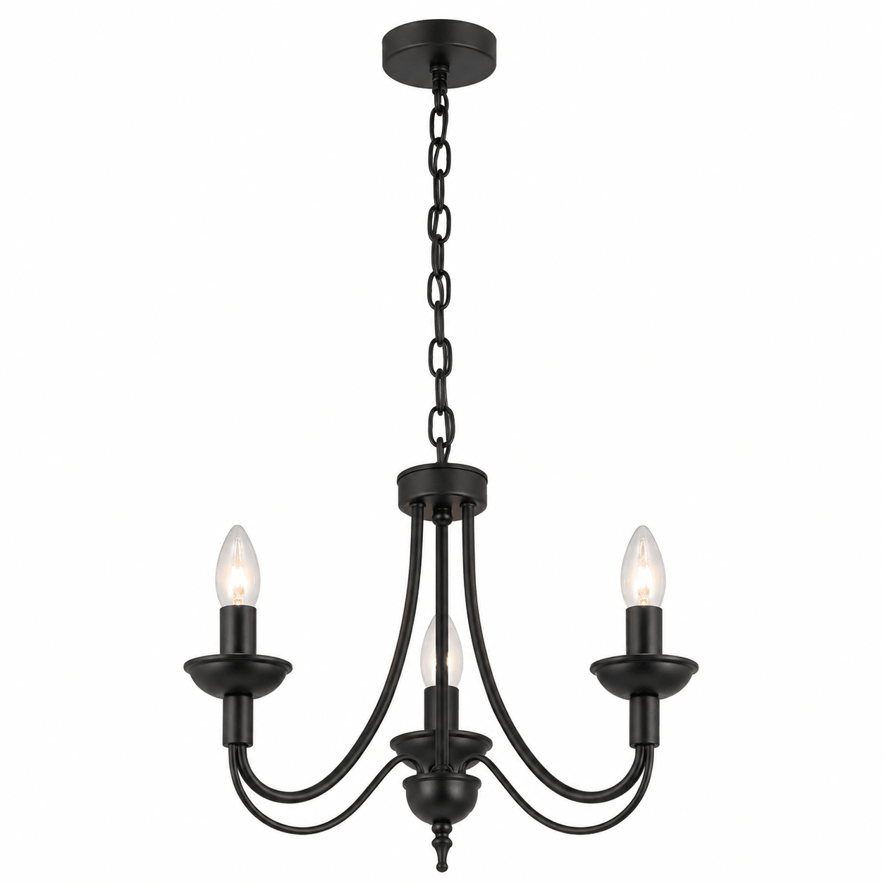 3 Light Simple Black Chandelier