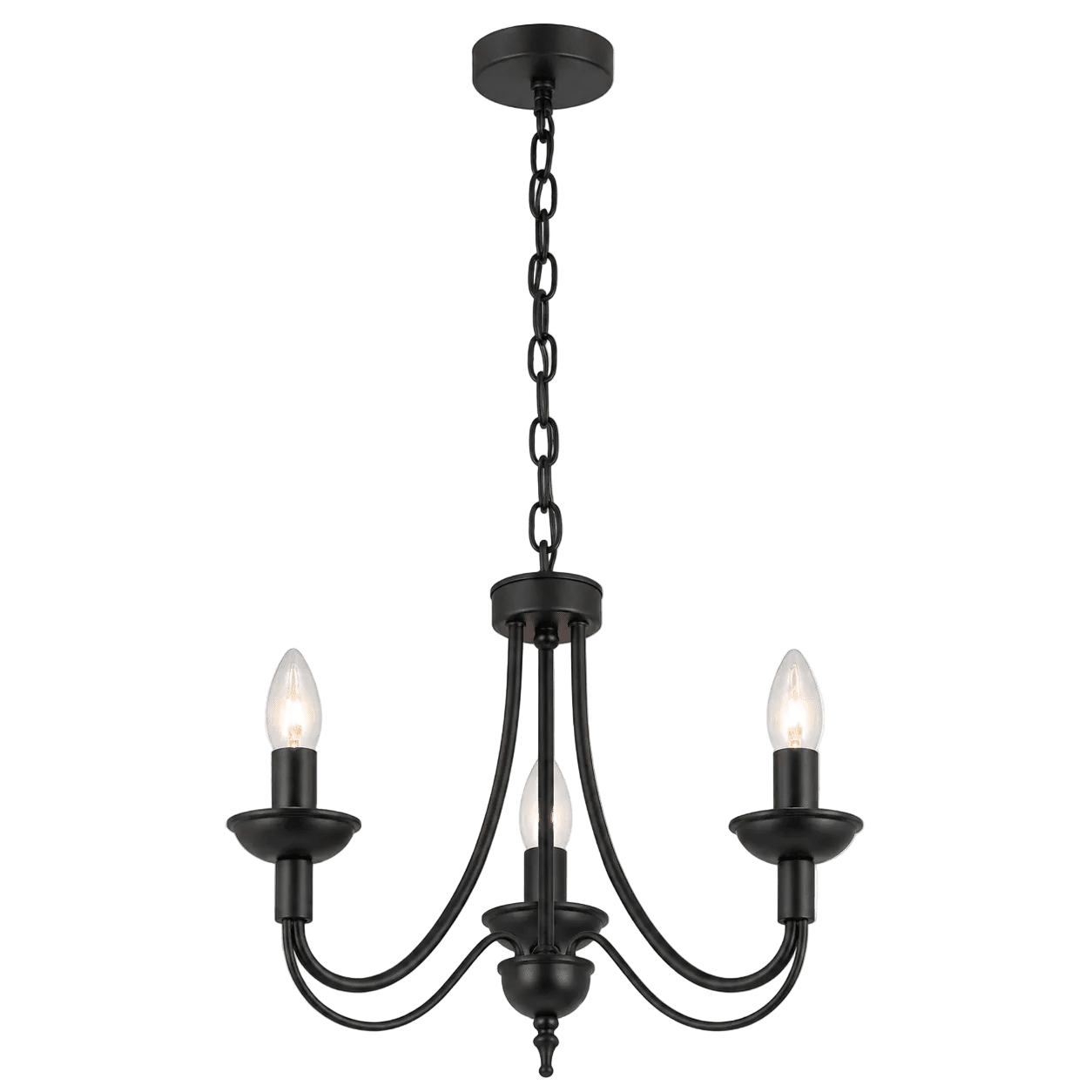 3 Light Simple Black Chandelier