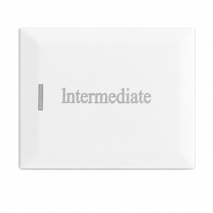 White modular intermediate switch with 'Intermediate' label, sleek design for modern lighting solutions.