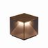 Copper cube-shaped lamp on a white background