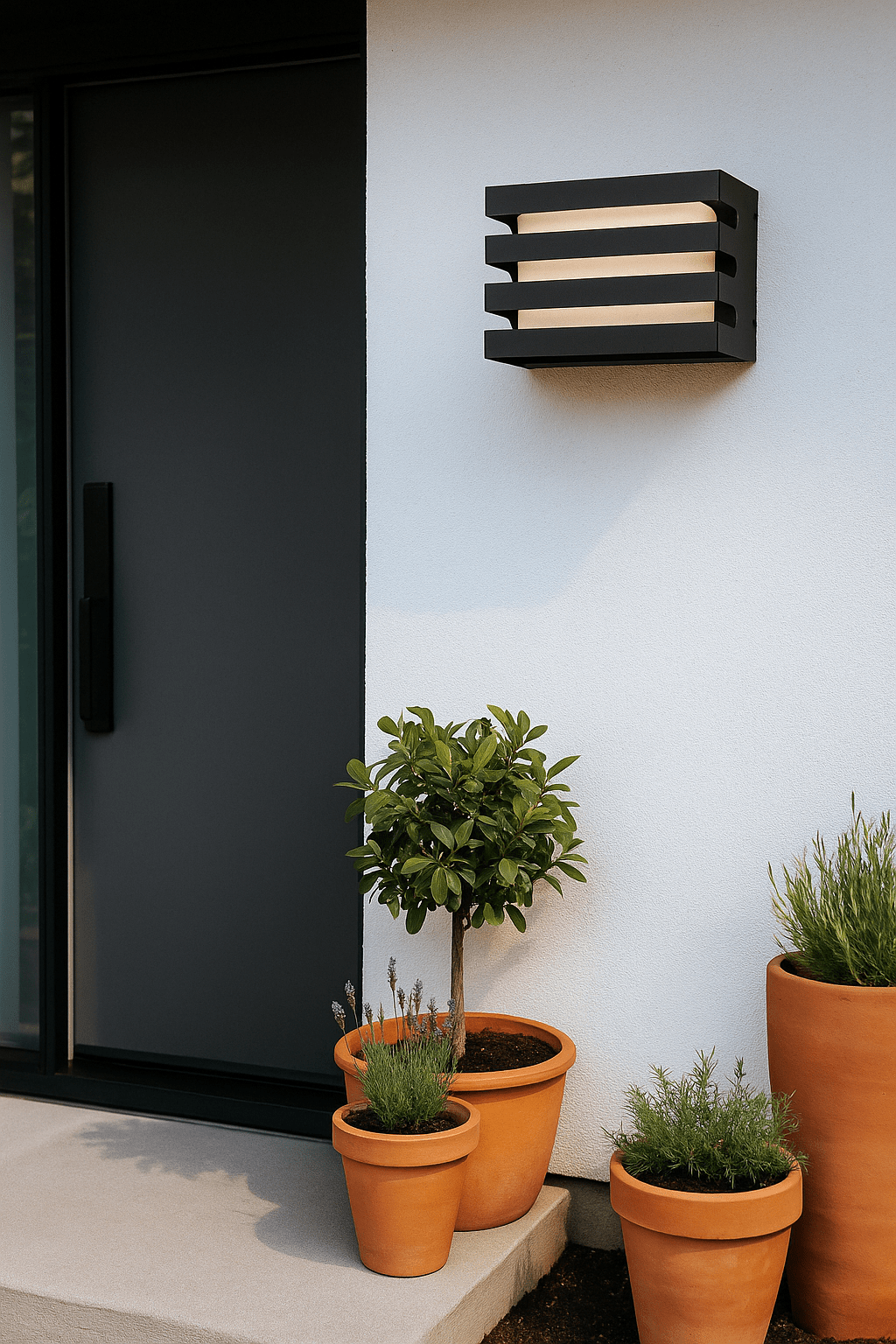 LED Black Caged Outdoor Wall Light IP54