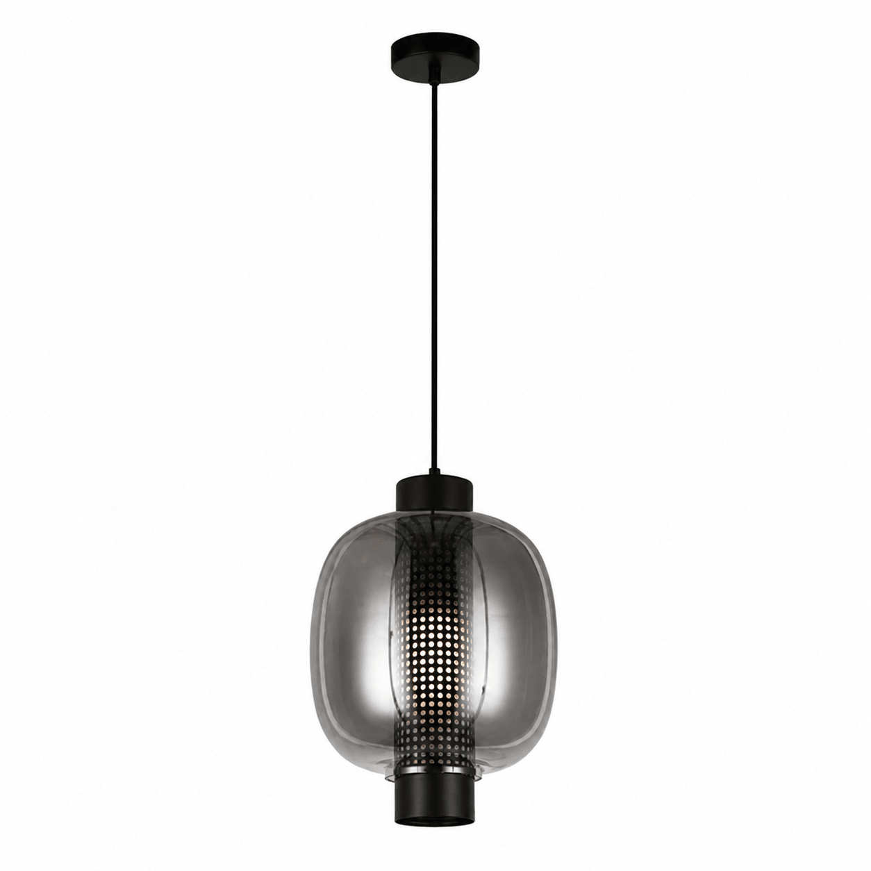 Chicago Large Black Glass Pendant