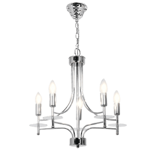 Polished Chrome Chandelier Adjustable Indoor Light