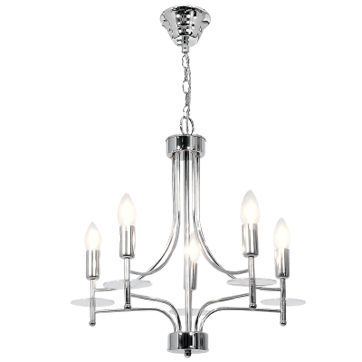 Polished Chrome Chandelier Adjustable Indoor Light