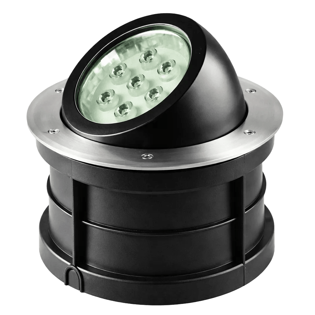 LED Ground Light - Angled 18 Watt Round (IP67) - Warm White (3000K)