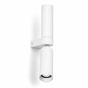 Banyan White Up & Down Wall Light showcasing a sleek, modern design with adjustable heads for accent lighting.