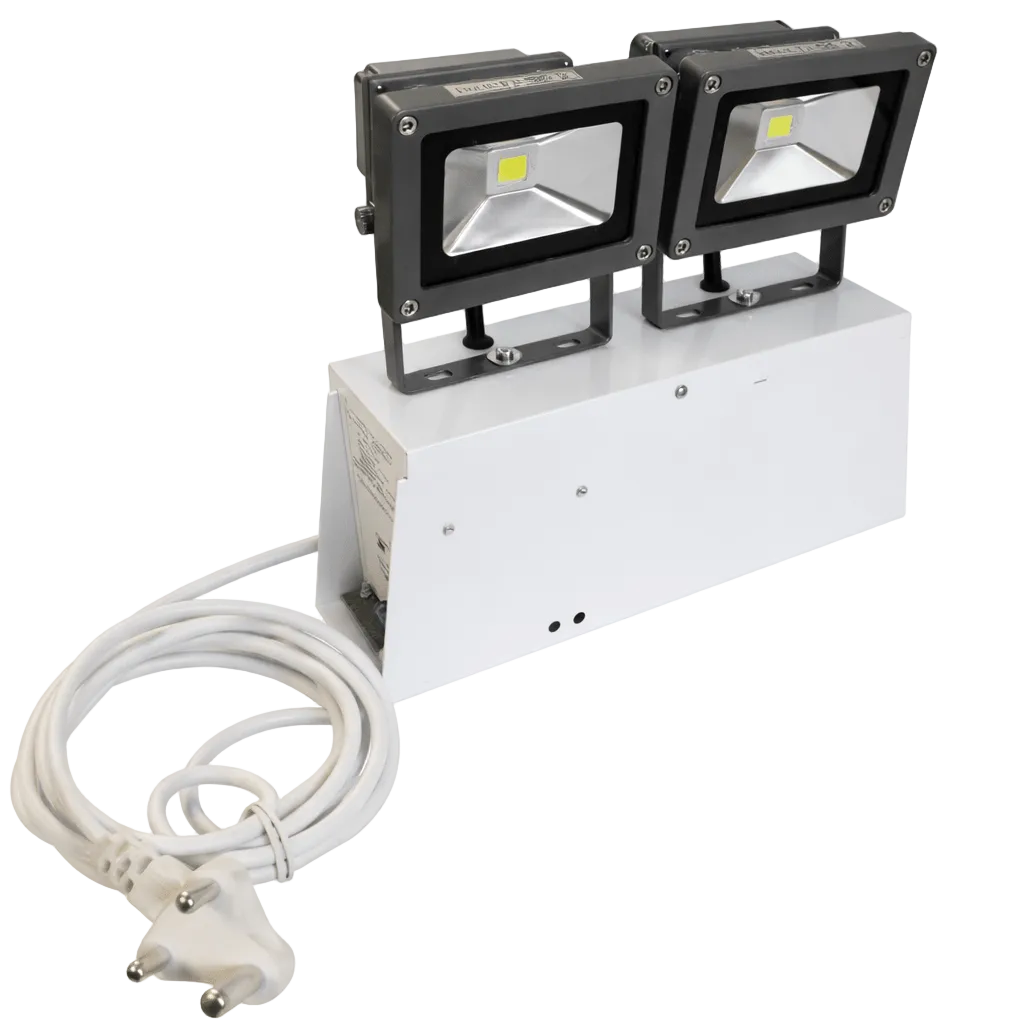 Emergency LED Flood Light Fitting - 2 x 10W floods